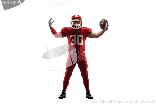 Image of one american football player man studio isolated on white background