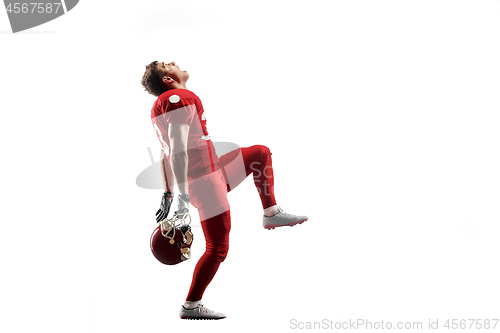 Image of one american football player man studio isolated on white background