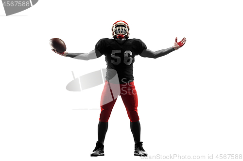 Image of one american football player man studio isolated on white background