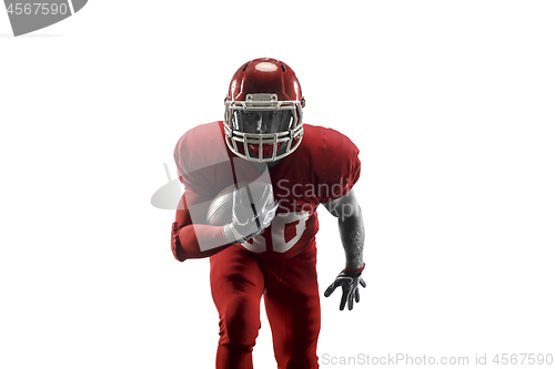 Image of one american football player man studio isolated on white background