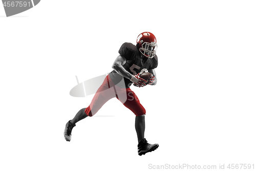 Image of one american football player man studio isolated on white background