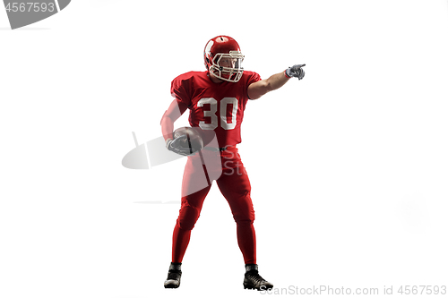 Image of one american football player man studio isolated on white background