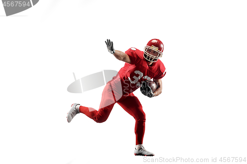 Image of one american football player man studio isolated on white background