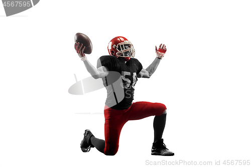 Image of one american football player man studio isolated on white background