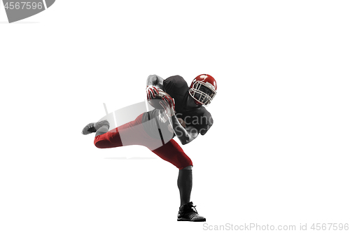 Image of one american football player man studio isolated on white background