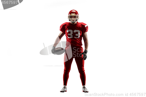 Image of one american football player man studio isolated on white background