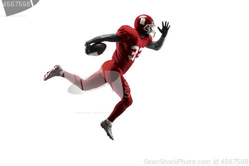 Image of one american football player man studio isolated on white background