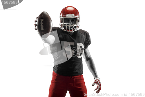 Image of one american football player man studio isolated on white background