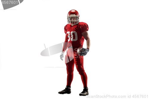 Image of one american football player man studio isolated on white background