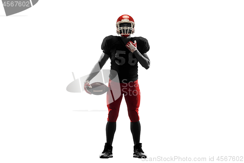 Image of one american football player man studio isolated on white background