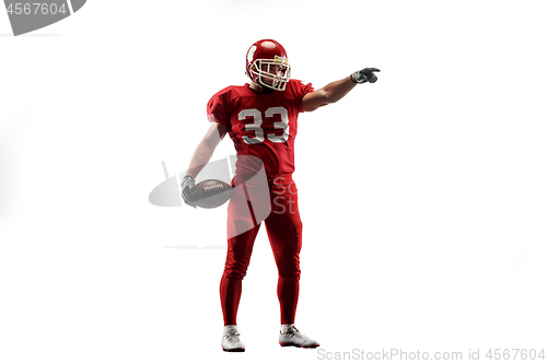 Image of one american football player man studio isolated on white background