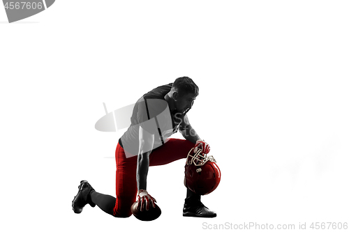 Image of one american football player man studio isolated on white background