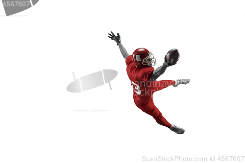 Image of one american football player man studio isolated on white background