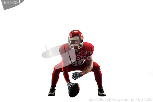 Image of one american football player man studio isolated on white background