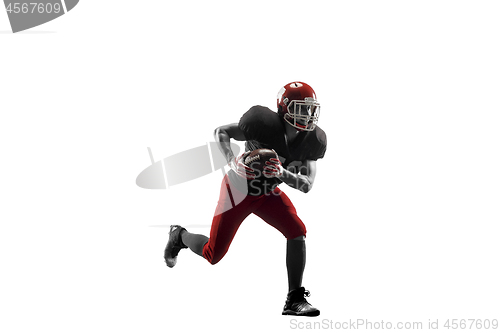 Image of one american football player man studio isolated on white background