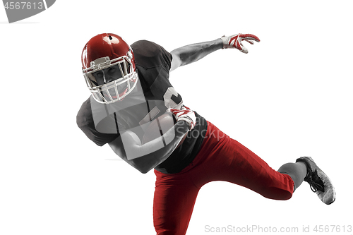 Image of one american football player man studio isolated on white background