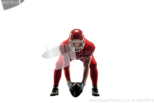 Image of one american football player man studio isolated on white background