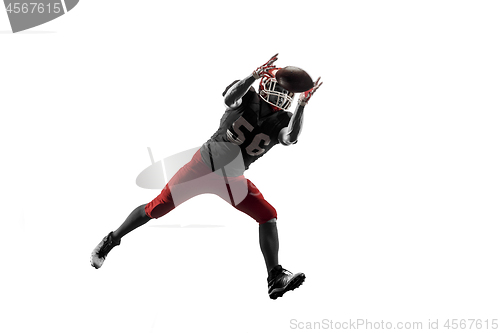 Image of one american football player man studio isolated on white background