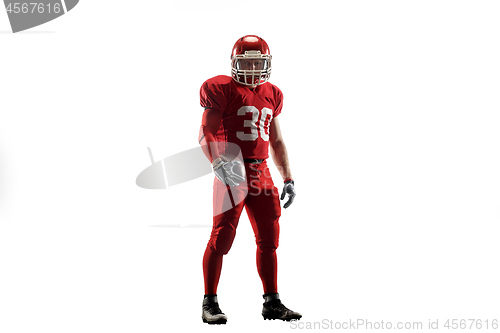 Image of one american football player man studio isolated on white background