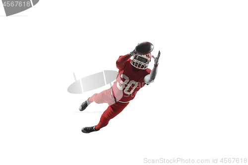 Image of one american football player man studio isolated on white background