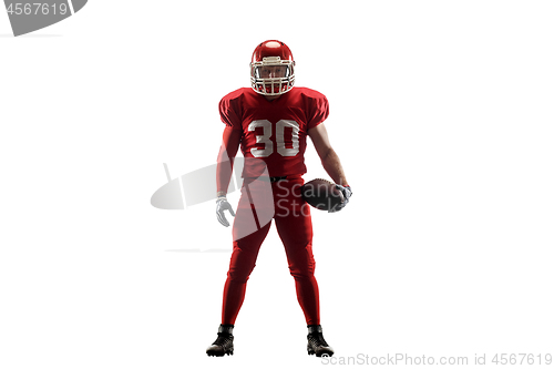 Image of one american football player man studio isolated on white background