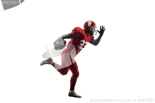 Image of one american football player man studio isolated on white background