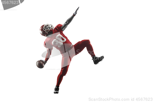 Image of one american football player man studio isolated on white background