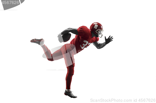 Image of one american football player man studio isolated on white background