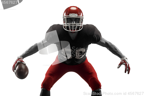 Image of one american football player man studio isolated on white background