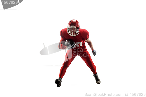 Image of one american football player man studio isolated on white background