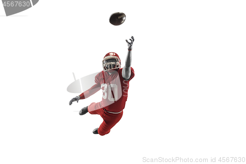 Image of one american football player man studio isolated on white background