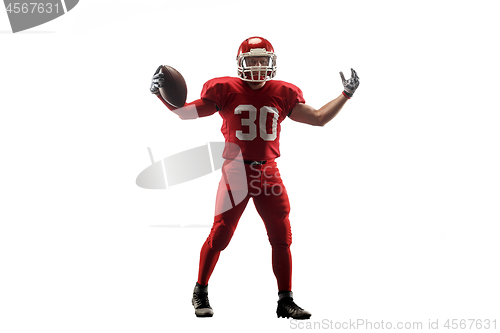 Image of one american football player man studio isolated on white background