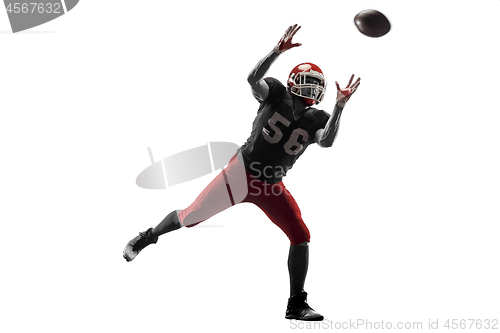 Image of one american football player man studio isolated on white background