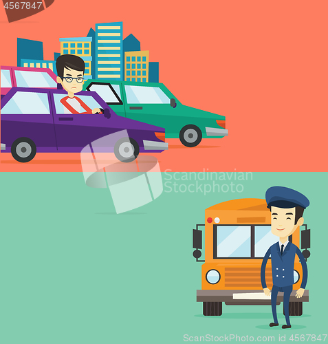 Image of Two transportation banners with space for text.
