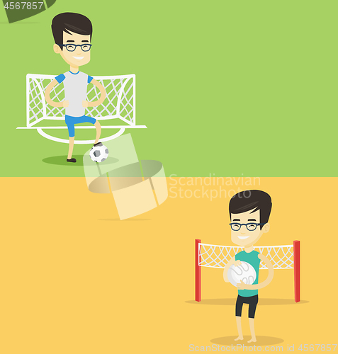 Image of Two sport banners with space for text.