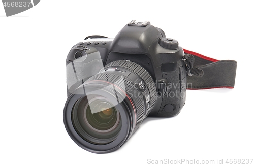 Image of DSLR camre in white background