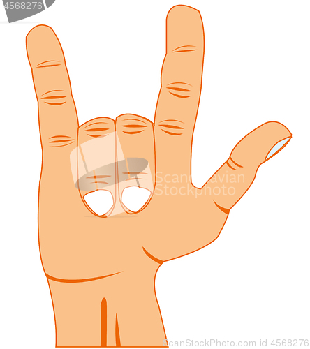 Image of Gesture two fingers on white background is insulated