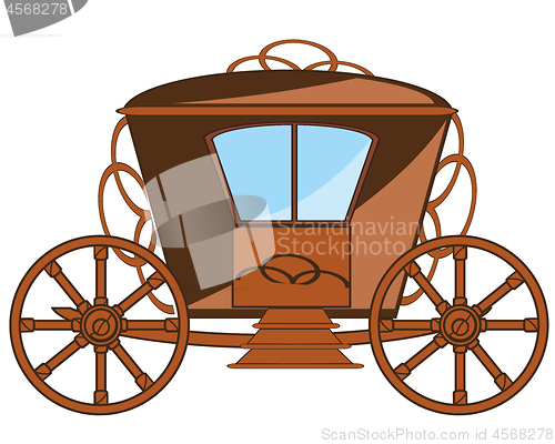 Image of Old-time coach on white background is insulated