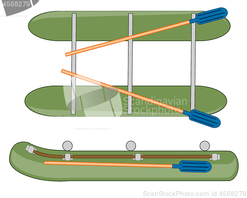 Image of Swimming facility catamaran on white background is insulated