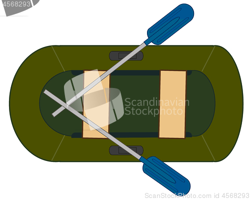 Image of Vector illustration of the inflatable rubber boat