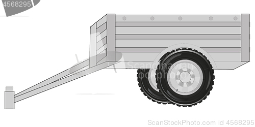 Image of Vector illustration drawing cargo trailor for car