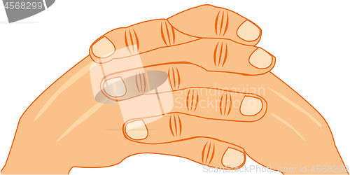 Image of Vector illustration of the gesture coupled finger of the hands of the person