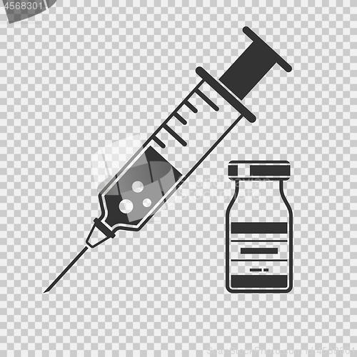 Image of Plastic Medical Syringe and Vial Icon