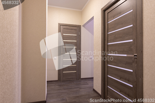 Image of Corridor in a small apartment, closed doors