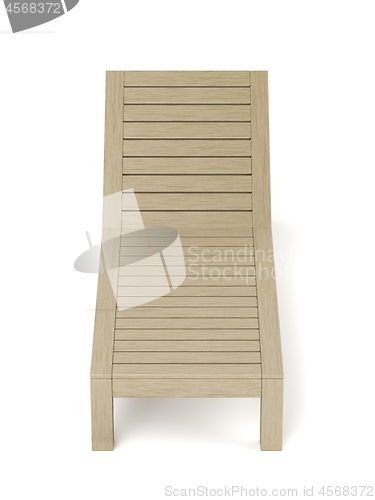 Image of Empty wooden sun lounger
