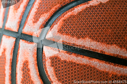 Image of Old basketball close up