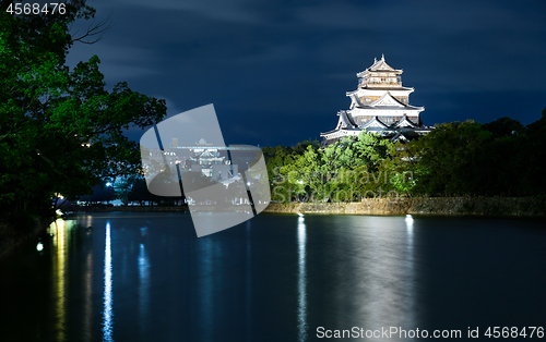 Image of Hiroshima Castle at night