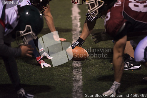 Image of american football players are ready to start