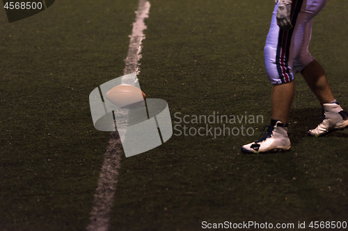 Image of american football kicker ready for football kickoff