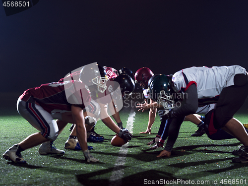 Image of american football players are ready to start